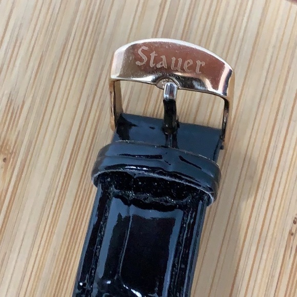 Stauer Sirene Analog Stainless Steel Rose Gold CZ Leather Adjustable strap Watch - Picture 5 of 13